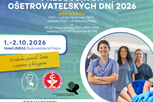 1. ročník Prešovských ošetrovateľských dní 2026 - pozvanie